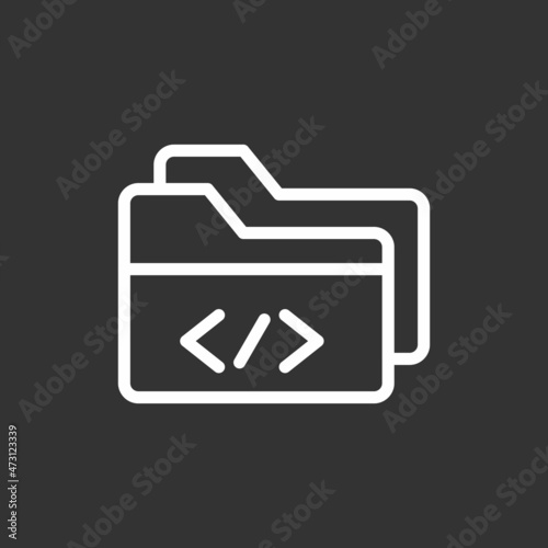 Coding Line Inverted Vector Icon Design