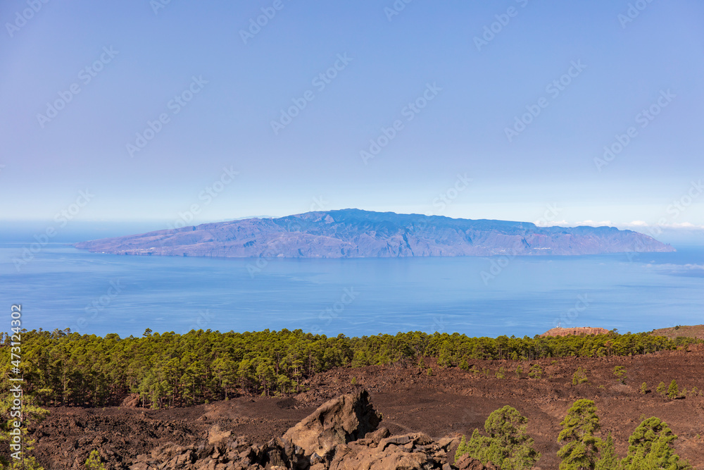 Mountains and sea landscape in Tenerife Canary islands, Spain 