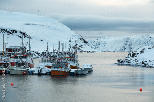 fishing boats among the Norwegian fjords