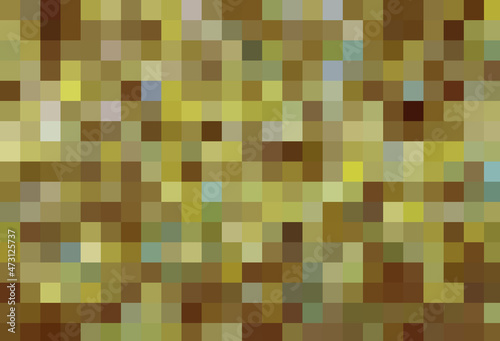 bright pattern, pixels, colored fragments, tiles, squares, geometric, stained glass, glass, multicolored, earth, grass, autumn, green, brown, khaki, mosaic, gradient, turkish style, texture, 