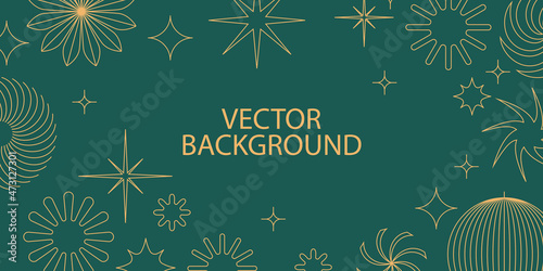 Vector horizontal banner with copy space for text - design elements and shapes for abstract backgrounds and modern art - greeting card