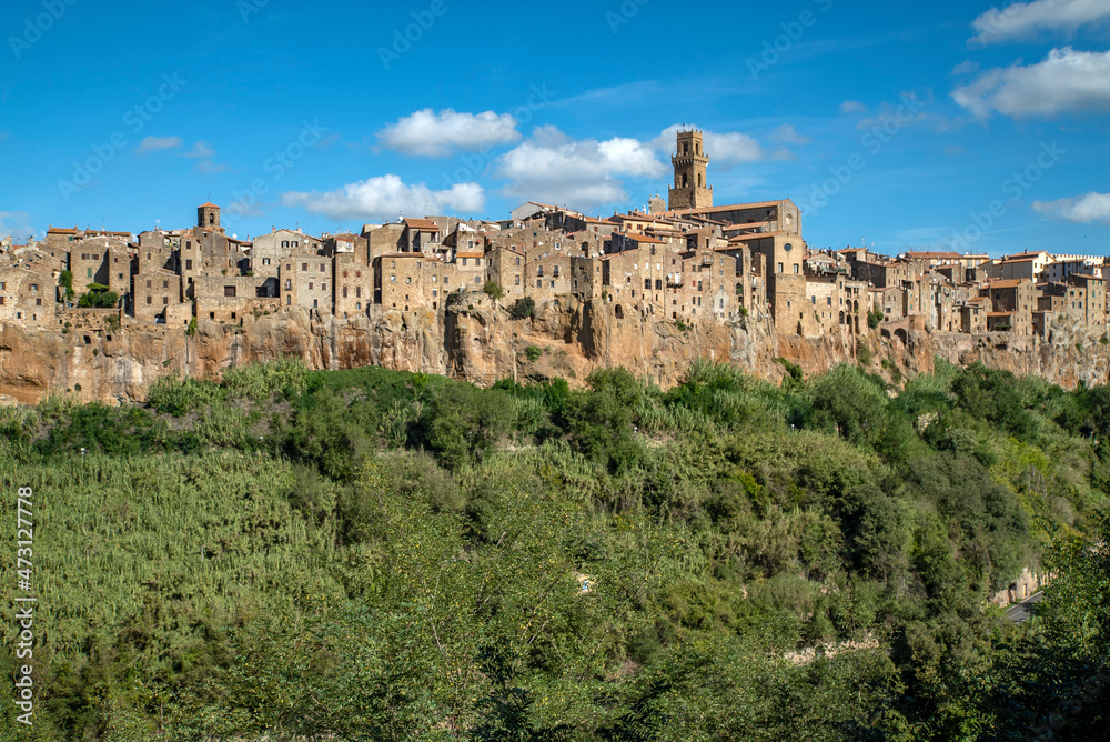 Amazing Landscape View of Italian Town Pitigliano, Tuscan
