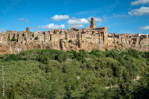 Amazing Landscape View of Italian Town Pitigliano  Tuscan