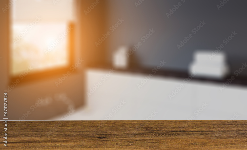 Background with empty table. Flooring. . Sunset. Background with empty table. Flooring. . Sunset.