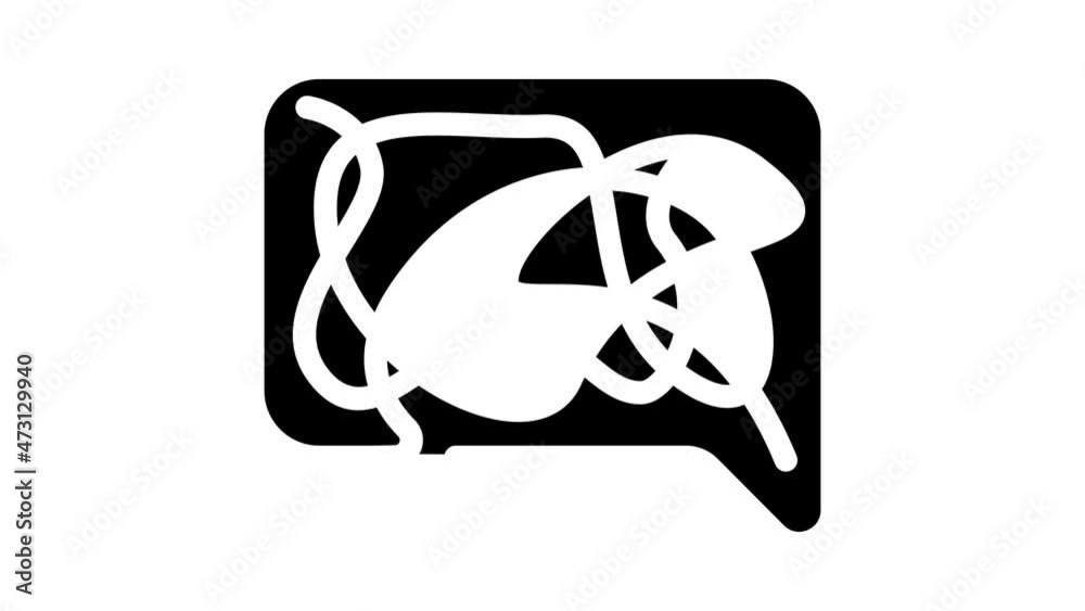 confusing dialogue animated glyph icon confusing dialogue sign. isolated on white background