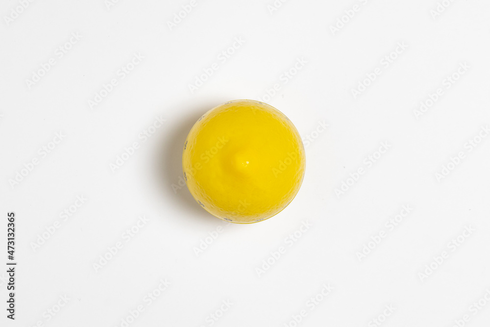 Lemon kitchen timer isolated on white background.High resolution photo.Top view. Mock-up.