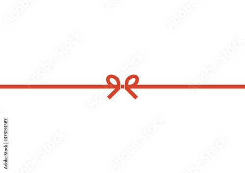 水引がかわいい掛け紙・包装紙の素材：ギフト・お祝い・のし紙のイメージ素材 - A4比率 - 白