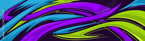 Abstract Car decal design vector. Graphic abstract stripe racing background kit designs for wrap vehicle, race car, rally, adventure and livery