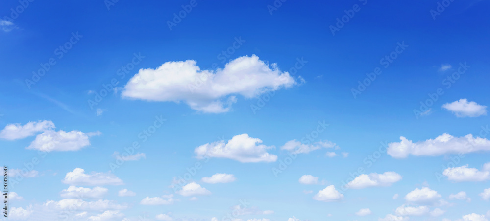 The sky is blue with clouds, beautiful by nature.