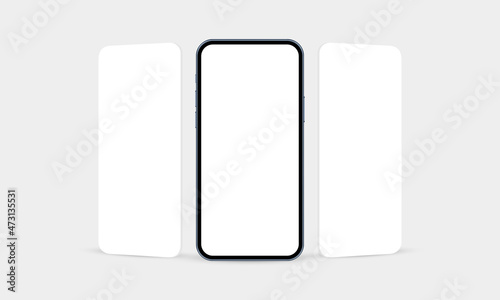 Phone Mockup with Blank App Web Pages. Template for Showcasing Mobile Apps Design. Vector illustration