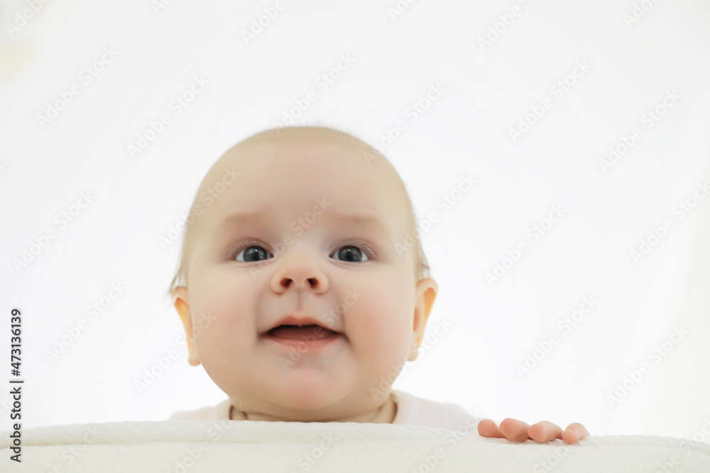 Baby and emotions. Little baby and place for text. Baby and emotions. Little baby and place for text.