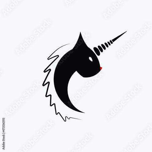 Simple logo template with unicorn concept for your company