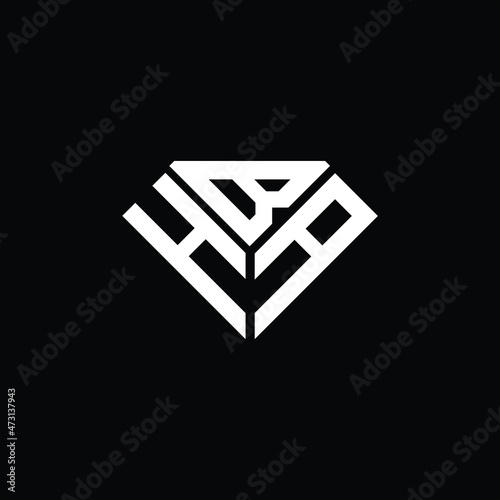 HBA letter logo creative design. HBA unique design
 photo