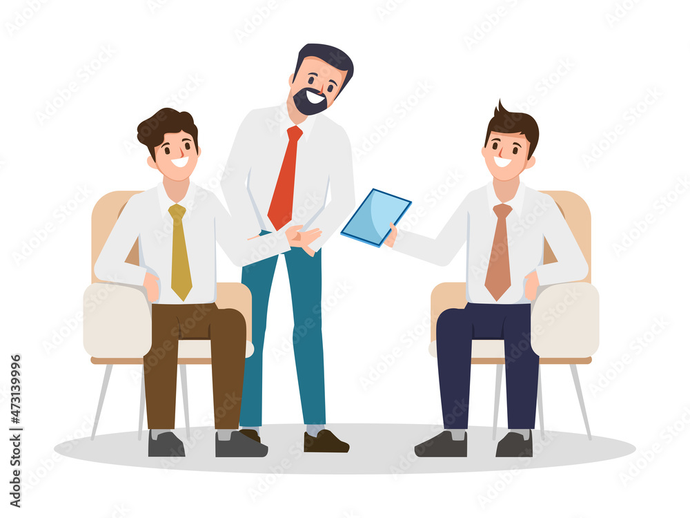 Business people teamwork character. Flat cartoon illustration vector design.