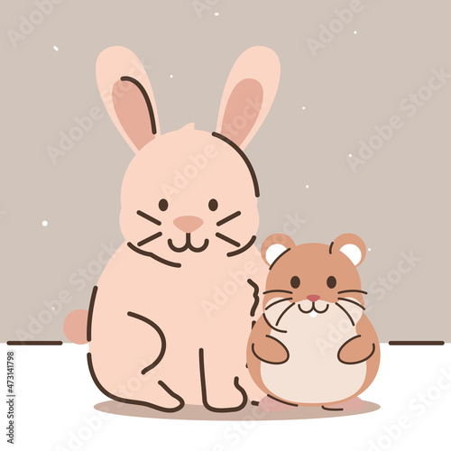pets rabbit and hamster