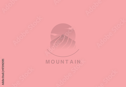 simple mountain icon logo emblem design