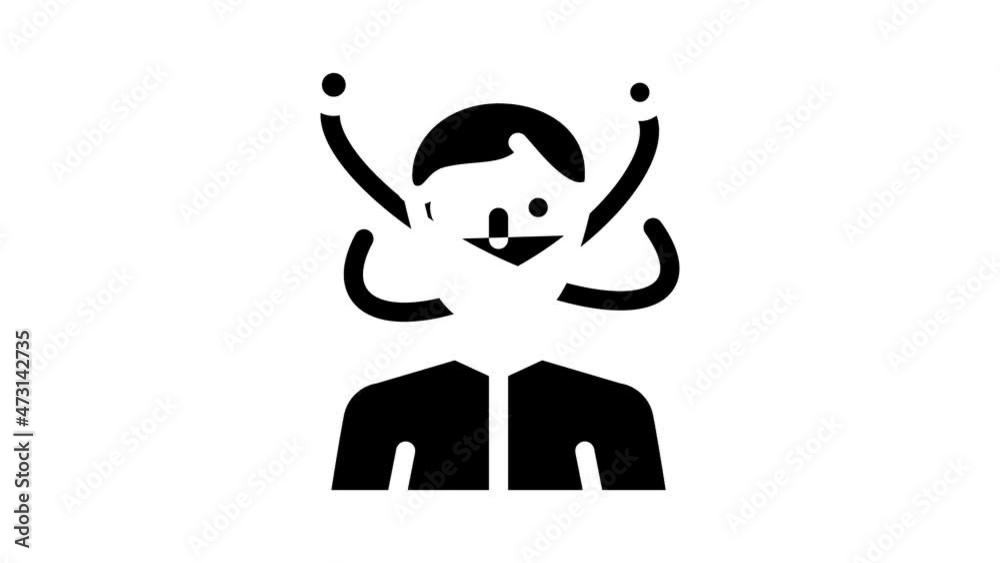 madness guy animated glyph icon madness guy sign. isolated on white background madness guy animated glyph icon madness guy sign. isolated on white background