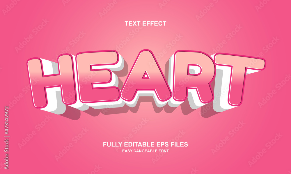 heart style editable text effect heart style editable text effect