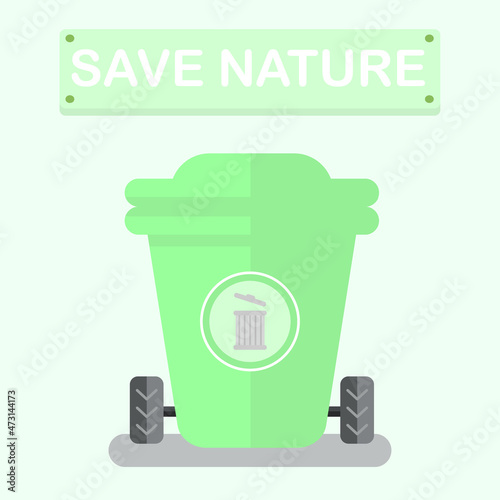 Garbage container, vector illustration in flat style, isolated on a white background