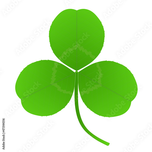 白背景に緑色の三つ葉のクローバー