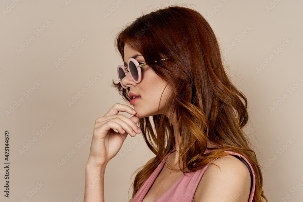 woman in pink dress fashion studio attractive look model woman in pink dress fashion studio attractive look model