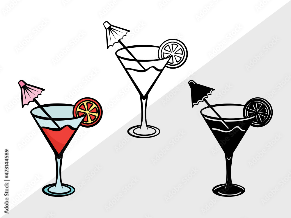 Martini Glass SVG Cut File | Margarita Glass Svg | Wine Glass Svg