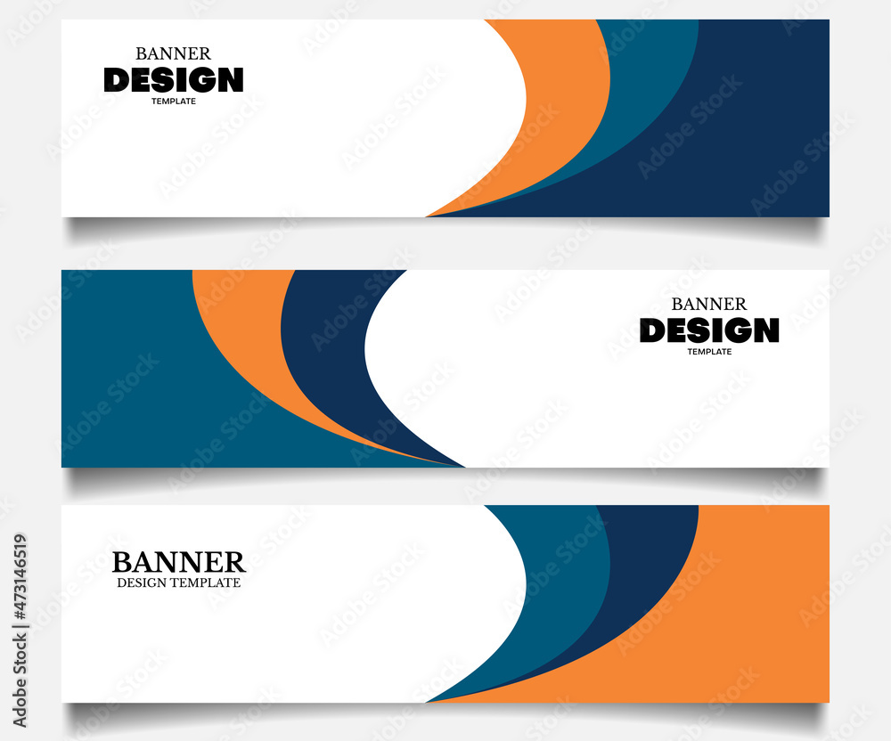 a set of business corporate vector banners with abstract shape on white background