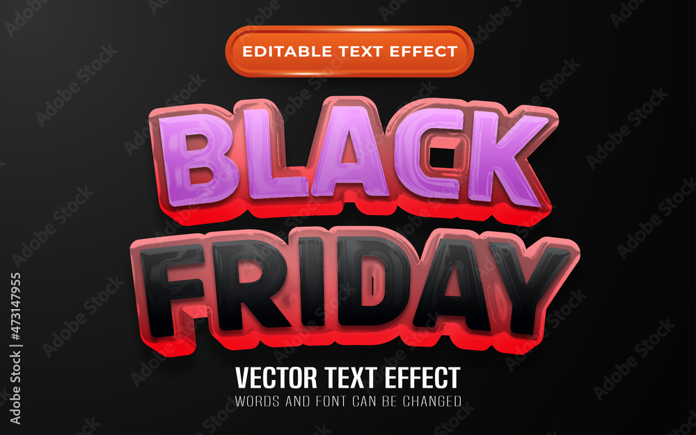 Black friday editable text effect