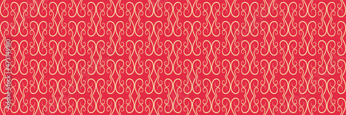 Seamless pattern with vintage ornament on a red background. Vector image