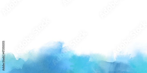 Obraz na płótnie Light blue abstract watercolor background frame on white. Watercolor texture and creative fluid paint gradients. Abstract watercolor w salonie
