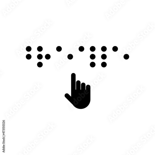 braille icon, reading vector, disability illustration