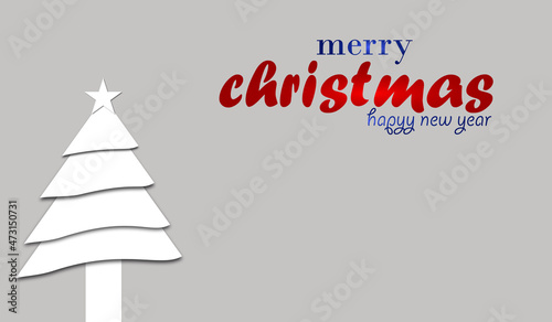 Merry Christmas banner. New year, Xmas Holiday greeting card design. Christmas decorations. 