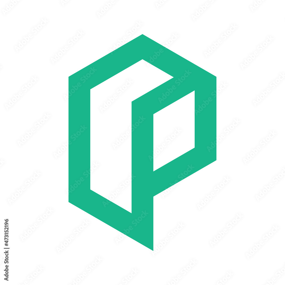 letter P management icon vector