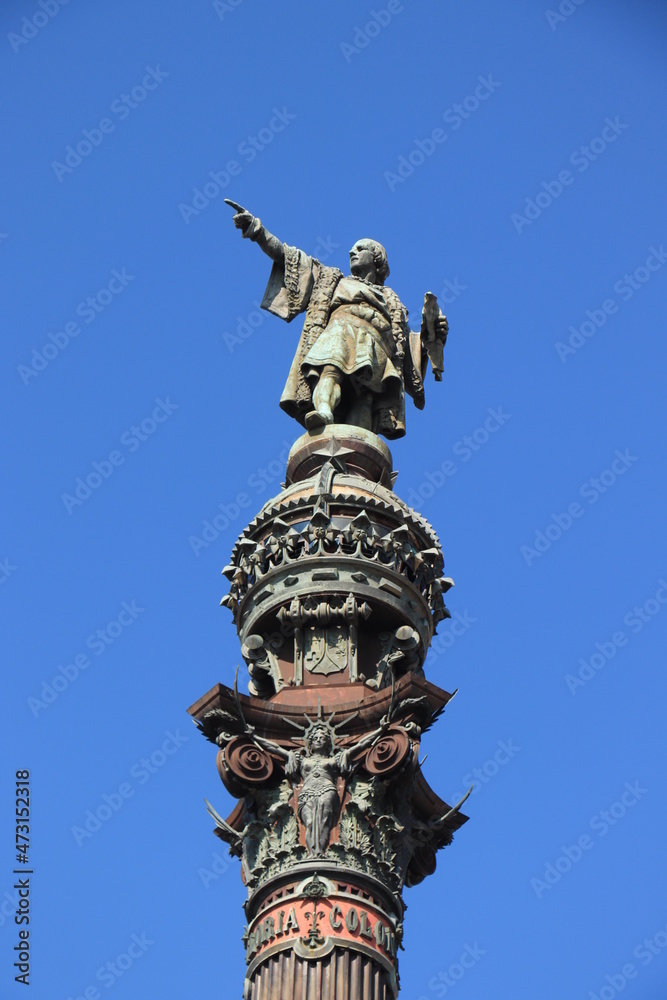 Barcelona, Spain - september 29th, 2019: Christopher Columbus monument