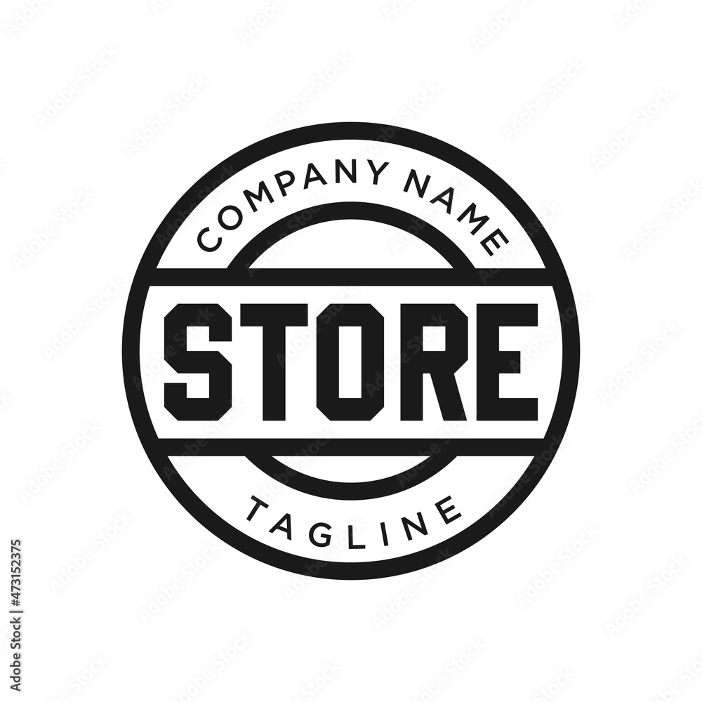 Fototapeta premium Minimalist Vintage Stamp Label Store logo design
