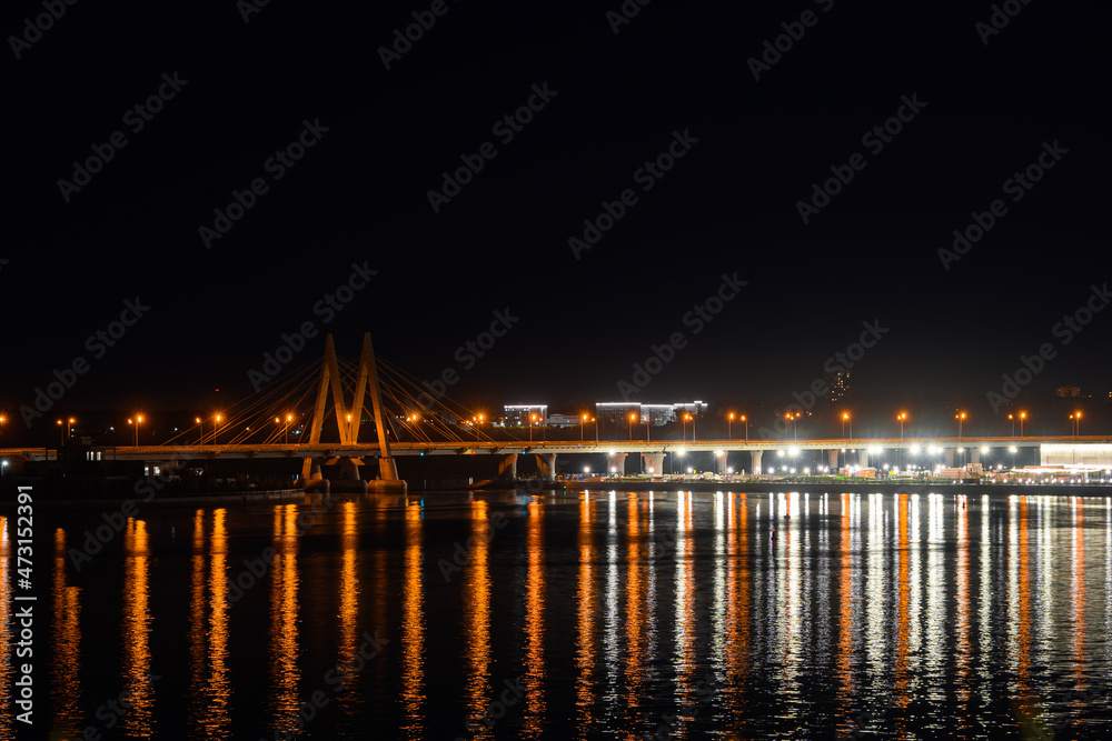 Multicolored lights of the night city Multicolored lights of the night city