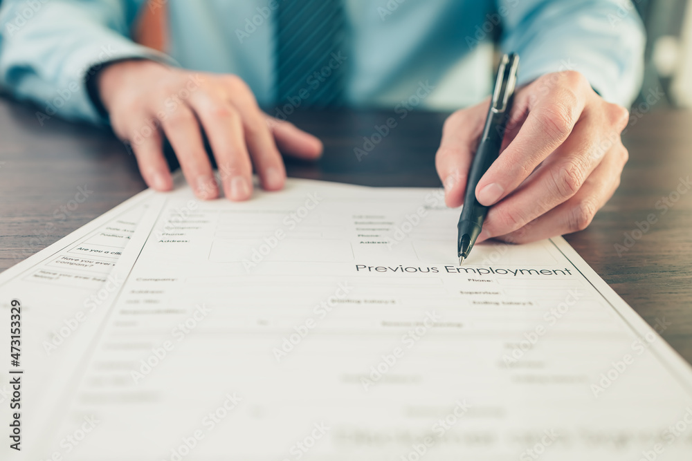 HR staff Submit a job application for new employees to fill out job application documents..job vacancy, job application concept. HR staff Submit a job application for new employees to fill out job application documents..job vacancy, job application concept.