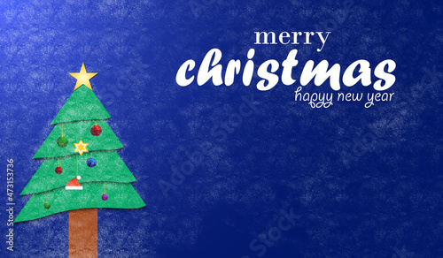 Merry Christmas banner. New year, Xmas Holiday greeting card design. Christmas decorations.