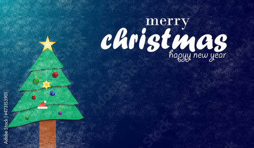 Merry Christmas banner. New year, Xmas Holiday greeting card design. Christmas decorations.