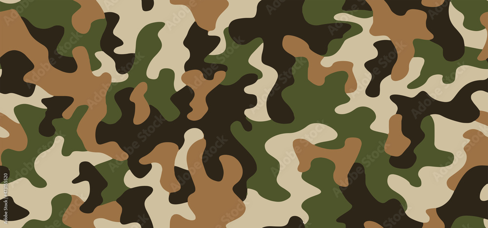 Fototapeta premium Full seamless military camouflage dark texture skin pattern vector for textile. Usable for Jacket Pants Shirt and Shorts. Dirty army camo masking design for hunting fabric print and wallpaper.