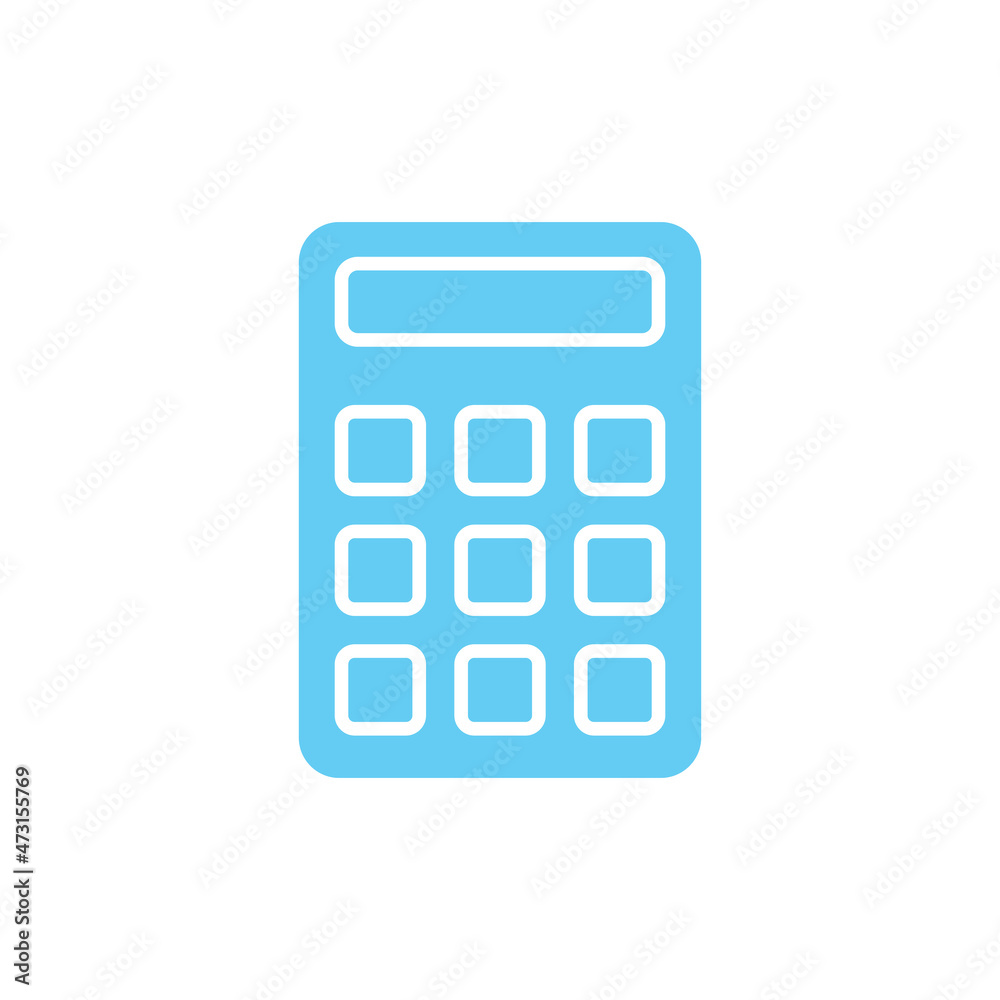 Calculator sign icon. blue vector icon Calculator sign icon. blue vector icon