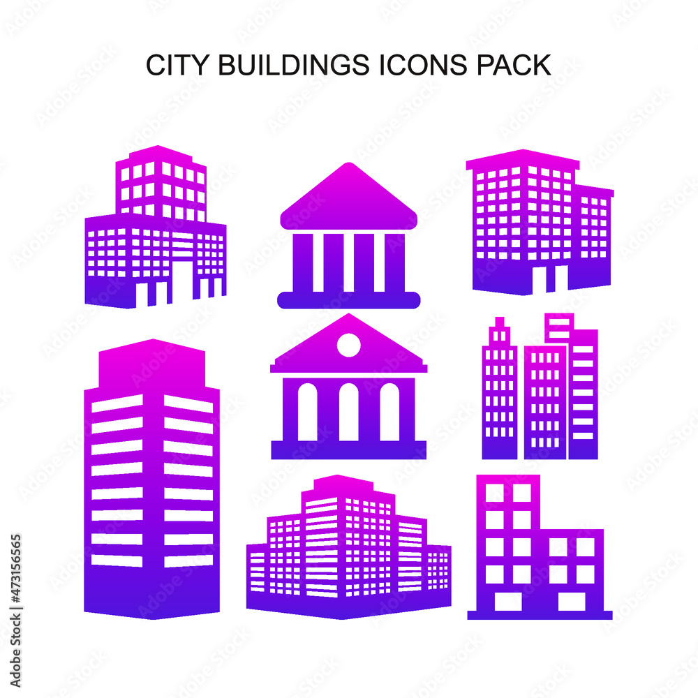 Set of Buildings Icons Pack