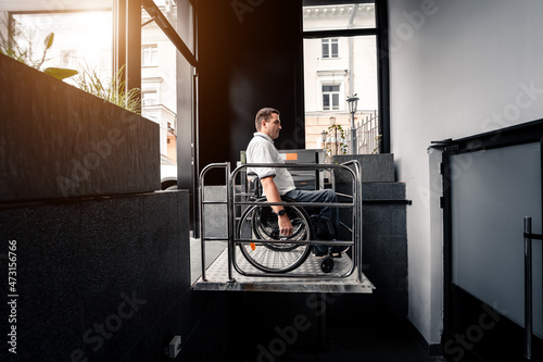 The special elevator for the person with a physical disabilities photo