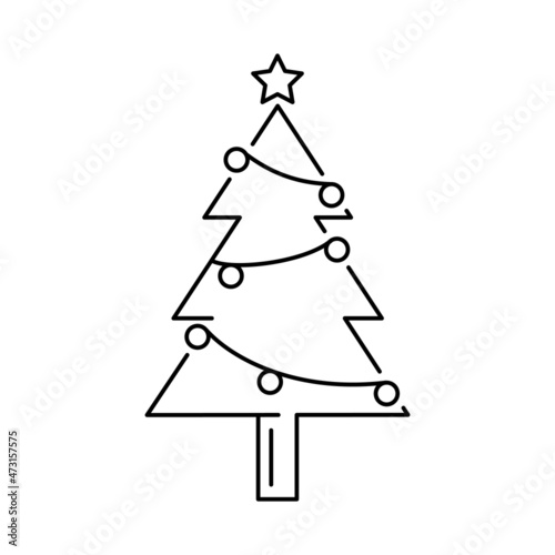 A simple linear Christmas tree icon for your projects
