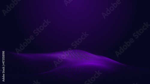 Abstract dot blue purple gradient wave texture technology background.