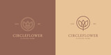 Minimal Circle flower Label logo