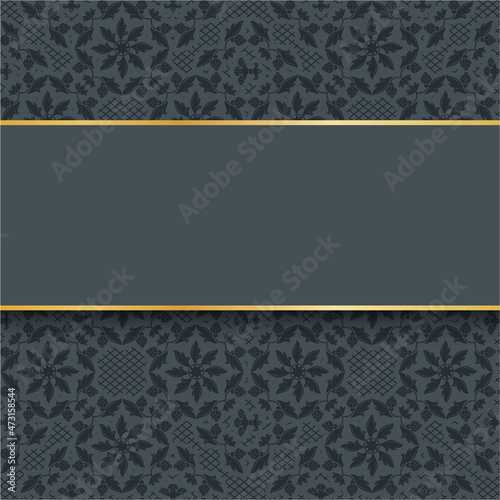 Lace background-template, ornamental fabric, dark gray floral pattern, vector illustration 10eps