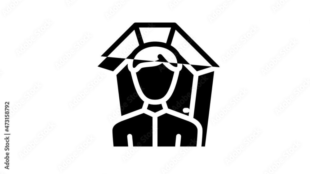death man animated line icon death man sign. isolated on white background death man animated line icon death man sign. isolated on white background