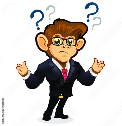 monkey mascot cartoon in vector 
