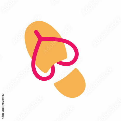 The symbol of minimalistic shoes thocks is a flip-flop. A heart of lines. On an isolated background